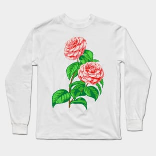 Camellia Pattern Long Sleeve T-Shirt